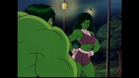 she hulk and her cousin the jolly green giant in the incredible hulk 1996 marvel animated series
