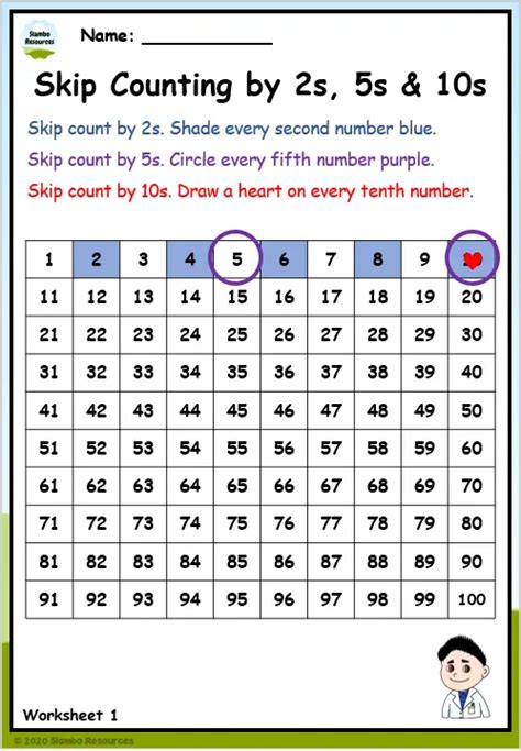 Grade 2 Math Number Practice Worksheets Skip Counting