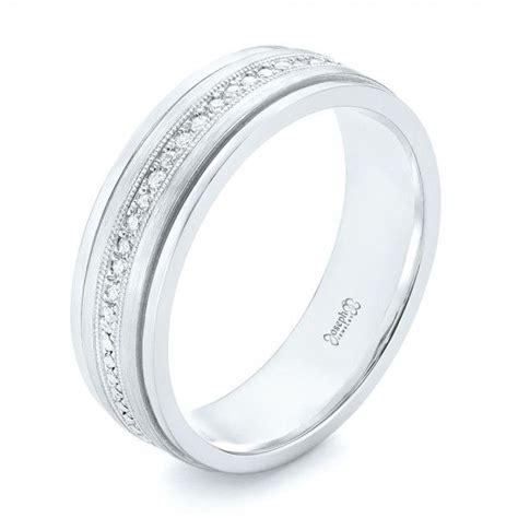 Personalize your wedding rings with an engraved inscription. Custom Hand Engraved Diamond Men's Band | Mens diamond ...
