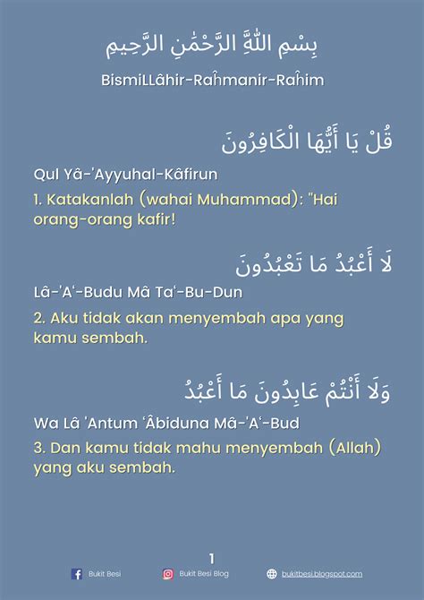 Bacaan Surah Al Kafirun Rumi Dan Jawi Terjemahan Maksud Pdf And Mp3