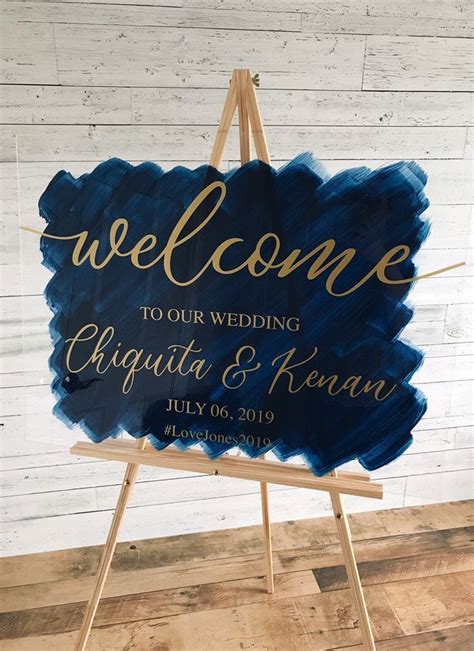 Acrylic Welcome Sign Brush Painted Welcome Sign Wedding Etsy In 2020