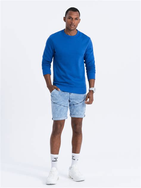 Mens Plain Sweatshirt Blue B978 Modone Wholesale Clothing For Men
