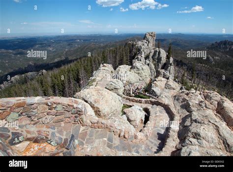 Stone Staircase On Harney Peak Fire Lookout Tower In Custer State Parks