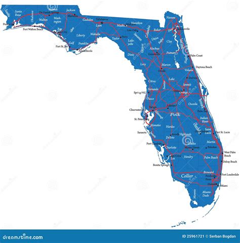 Mapa De Florida Imagem De Stock Imagem 25961721