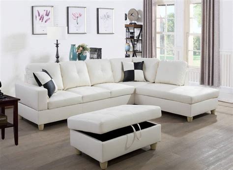 Beverly Fine Furniture Faux Leather Sectional Set Living Room L Shaped
