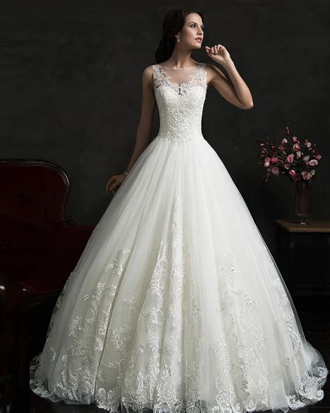 Vestido De Noiva Renda Vintage Lace Princess Wedding Dress 2015 Ball