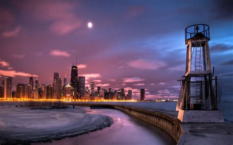 45 Chicago Skyline Winter Wallpaper Desktop Wallpapersafari