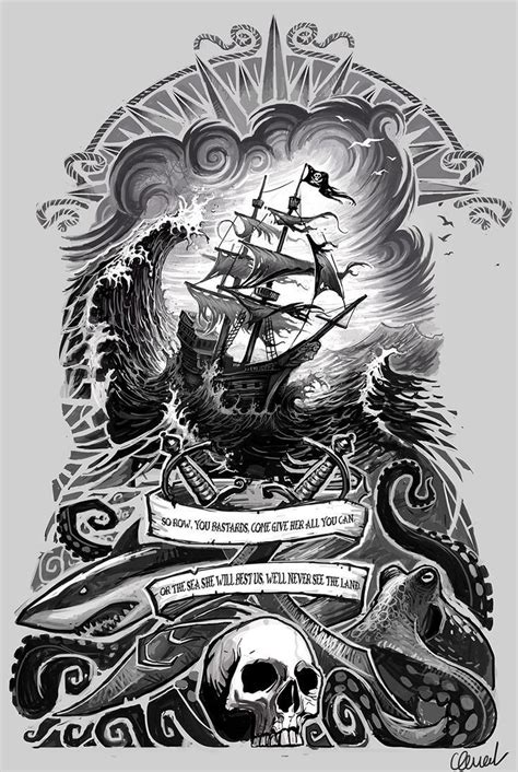 Image Result For Black And White The Pirate Ship Wall Art Pirate Ship