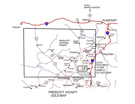 Arizona Map Bradshaw Mountains