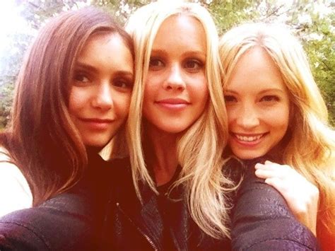 Nina Dobrev Claire Holt And Candice Accola I Love This Selfie They Are