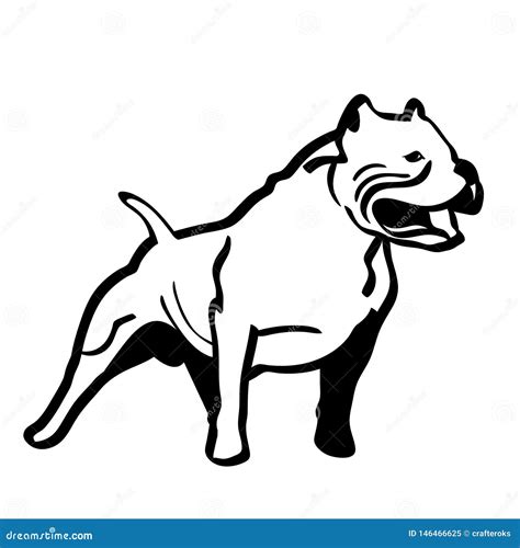 Pitbull Hundhand Gezeichnet Vektor Env Logo Ikone Crafteroks