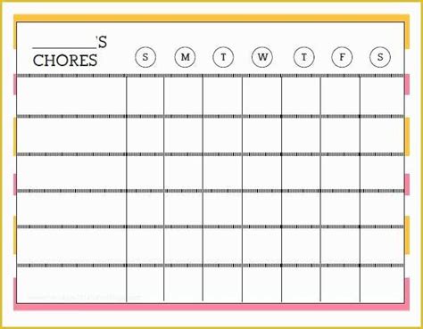 Free Download Chart Templates Of 43 Free Chore Chart Templates For Kids
