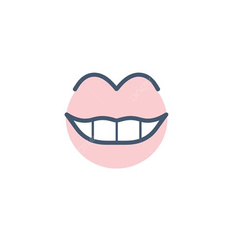 Garis Mulut Dan Mulut Tersenyum Vektor Mulut Ikon Garis Ikon Datar Png Dan Vektor Dengan