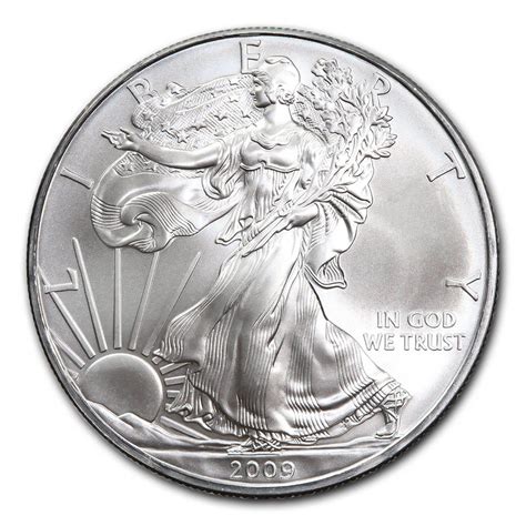 2009 1 Oz Silver American Eagle Bu Golden Eagle Coins