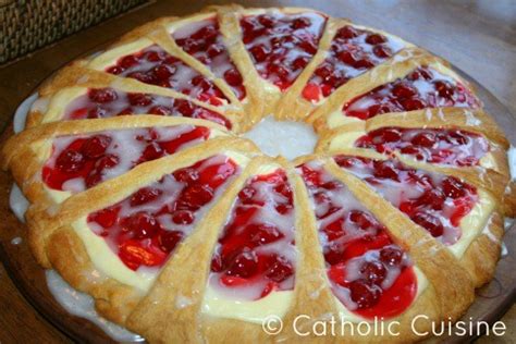 In my kids' minds, you don't get to claim a new age on your birthday until you blow out the candles on your cake. Catholic Cuisine: Cherry Cheese Coffee Cake for Christmas