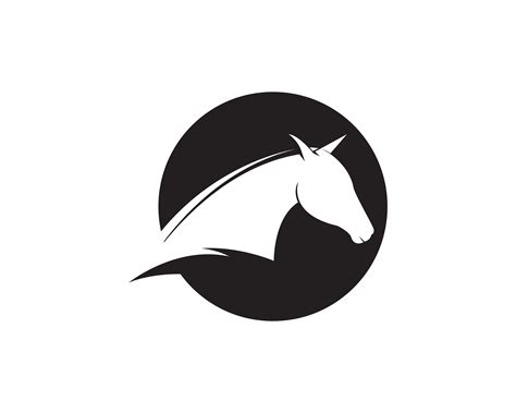 Vector Clipart Of A Horse Head Black And White Logo