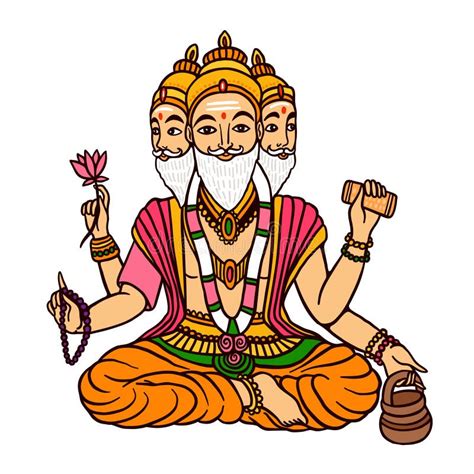 Hindu God As Coloured Illustration For Educational Books Stock