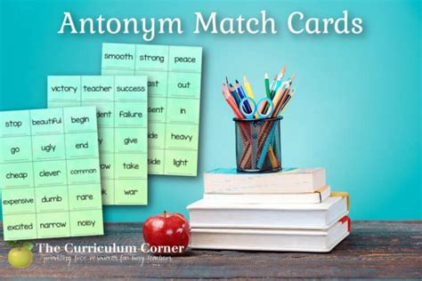 Antonym Matching Cards The Curriculum Corner 123