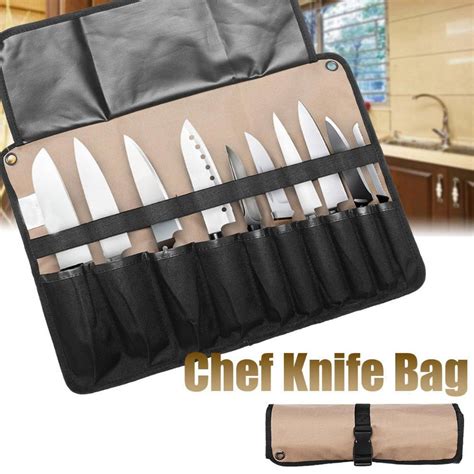 Multifunctional Chef Knife Carrying Case 10 Pockets