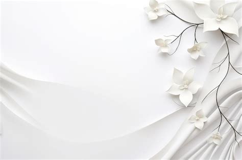 Premium Photo A White Floral Design With White Flowers On A White