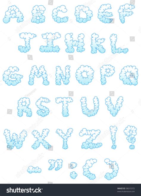 Cloud Shaped Letters Set Stock Vector Illustration 58015372 Shutterstock