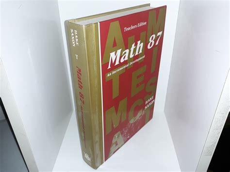 Math 87 An Incremental Development Teachers Edition 1992 By