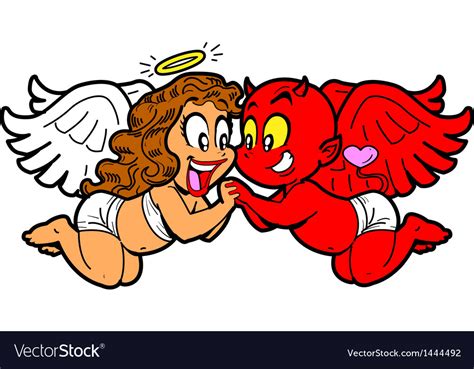 Angel And Devil In Love Royalty Free Vector Image