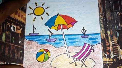 How To Draw Scenery Of Summer Season Easy Tutorial Drawing Scenery