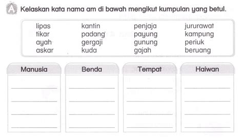 Latihan Kata Nama Khas Tahun Tahun Bahasa Melayu Quiz Kata Nama My