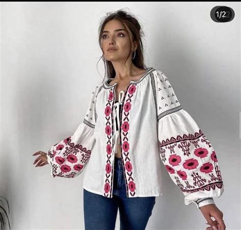 Жіноча вишиванка піджак накидка біла з червоною вишивкою на зав язці — ціна 895 грн у каталозі