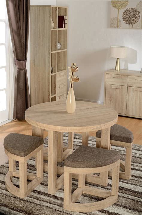Buy round dining table and 4 chairs and get the best deals at the lowest prices on ebay! Sonoma Oak Veneer Round Stowaway Dining Table and Chair ...