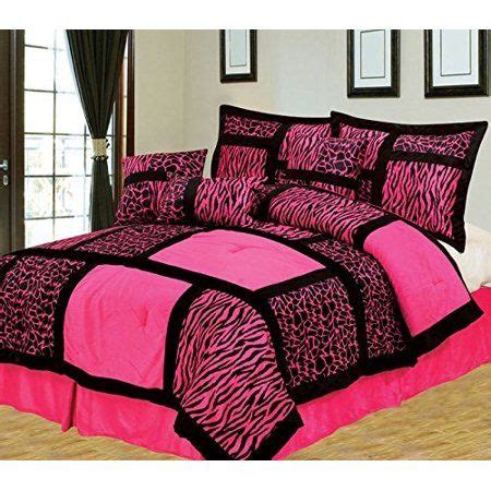 Zebra comforter pink bedding bed curtain pc queen comforters bag sheet flocking king bedroom sets burgundy fun popscreen. Empire Home Safari 7-Piece Hot Pink Queen Size Comforter ...