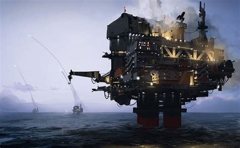 Missile Oil Rig By Talros Concept Art World Environment Concept Art