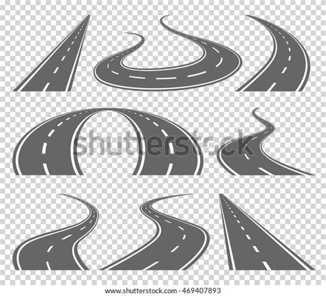 Winding Curved Road Highway Markings Direction Stock Vector Royalty