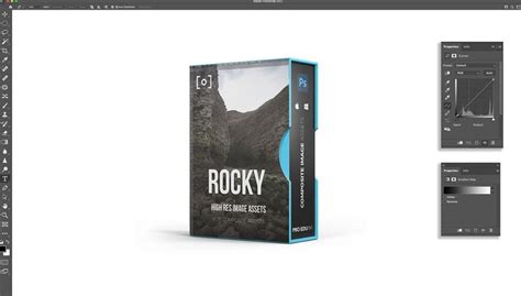 Dramatic Rocky Beach Composite Stock Assets Collection Pro Edu