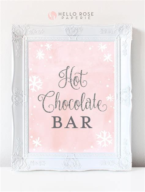 Hot Chocolate Bar Sign Printable Baby Its Cold Outside Winter