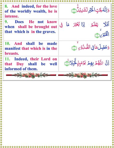 Read Surah Al Adiyat Online With English Translation