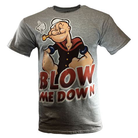 Popeye The Sailor Mens T Shirt Blow Me Down Classic Vintage Cartoon Character Ebay Mens