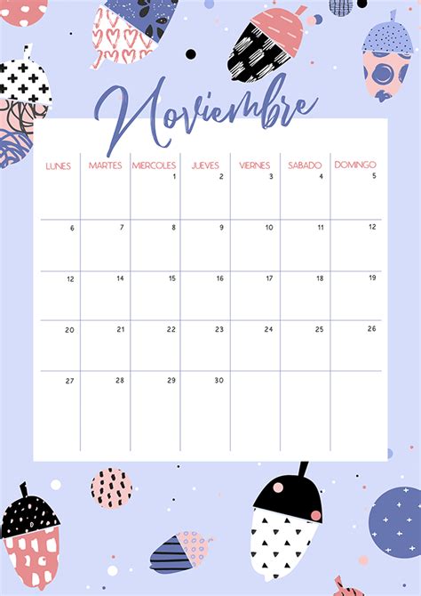 Calendario De Noviembre Imprimible Y Fondo Mlcblog
