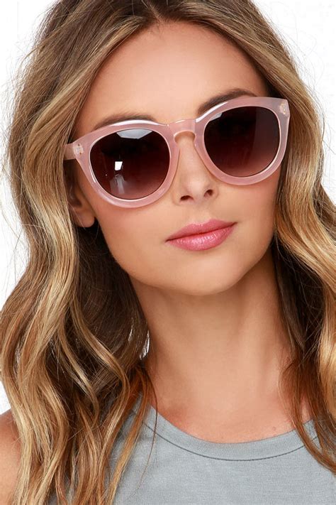 Cool Light Pink Sunglasses Round Sunglasses 17 00 Lulus