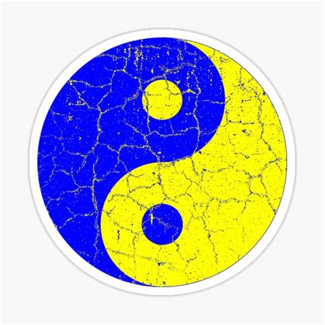 Blue And Yellow Chinese Yin Yang Symbol Sticker For Sale By Joehx