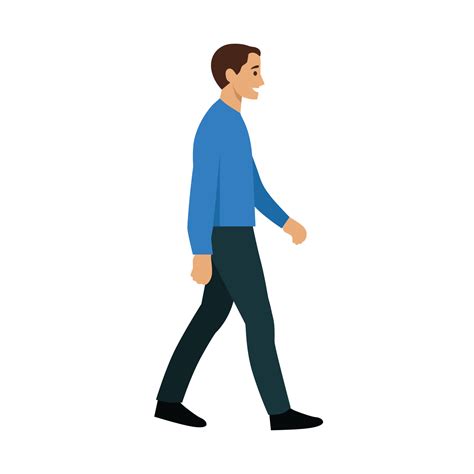 Hombre Caminando Personaje Aislado Sobre Fondo Blanco Ilustraci N De