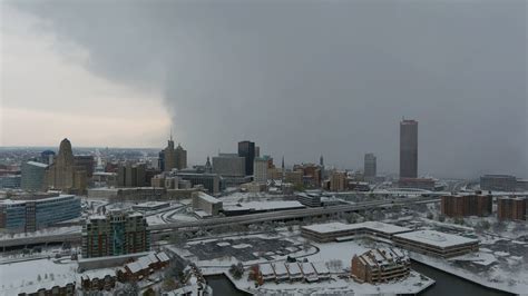 Amazing Rare Drone View Of Lake Effect Snow Hitting Buffalo Ny And