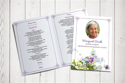 Iris, purple asters, white freesia or snaps. Forget-me-not Funeral Order of Service