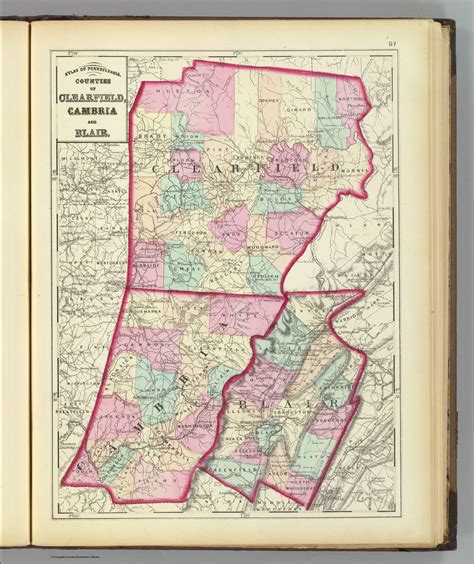 Clearfield, Cambria, Blair counties. - David Rumsey Historical Map
