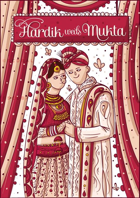 175+ modern hindu wedding invitation designs. Print Ready Punjabi Wedding Invite Illustration and Design ...