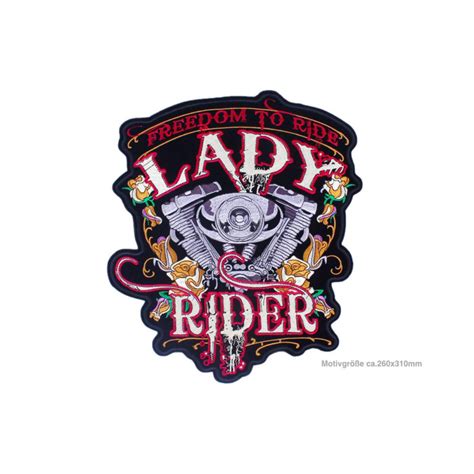 lady rider xl biker patch 260x310mm gestickt