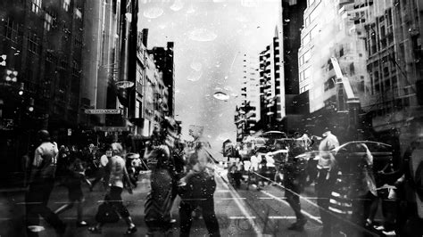 Black And White Street Photography Layer And Multiple Exposure 4k Hd