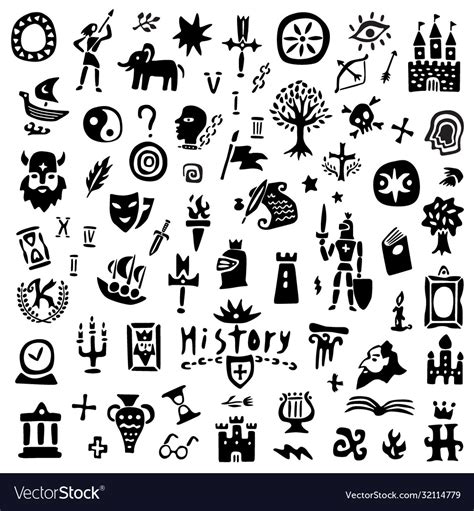 History Sign And Symbols Doodles Graphic Icon Vector Image