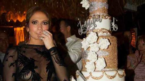 Jennifer Lopez Celebrates 48th Birthday With Gold Cake